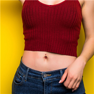 TIT1058-C Piercing do pupíku srdce - TITAN
