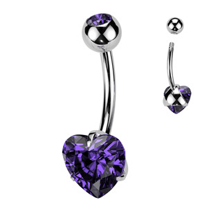 TIT1058-P Piercing do pupíku srdce - TITAN