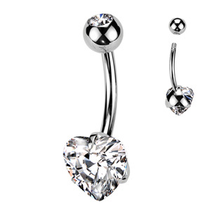 TIT1058-P Piercing do pupíku srdce - TITAN