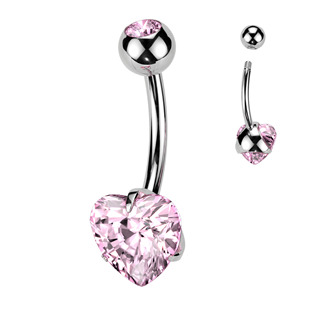 TIT1058-R Piercing do pupíku srdce - TITAN