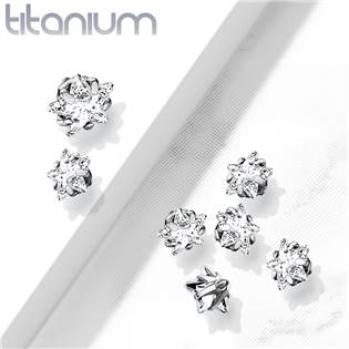 TIT1087-04C Náhradní kamínek k dermálu TITAN, závit 1,6 mm, 4mm, barva: čirá
