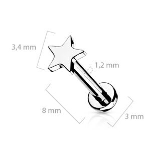 TIT1101-1206 Piercing do brady - labreta hvězda