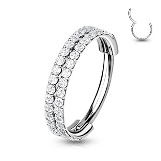 TIT1129ST-1208 Kruh se zirkony - helix / cartilage / tragus piercing TITAN