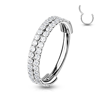 TIT1129ST-1208 Kruh se zirkony - helix / cartilage / tragus piercing TITAN