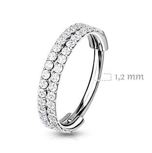 TIT1129ST-1208 Kruh se zirkony - helix / cartilage / tragus piercing TITAN