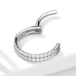 TIT1129ST-1208 Kruh se zirkony - helix / cartilage / tragus piercing TITAN