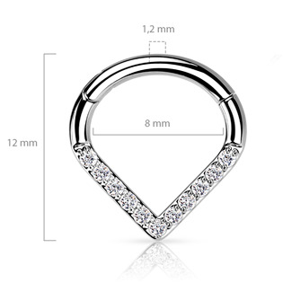 TIT1133-1208 Piercing se zirkony - septum / helix / cartilage TITAN, 1,2 x 8 mm