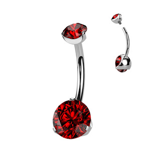 TIT1142-VM Piercing do pupíku vnitřní závit, zirkon - TITAN