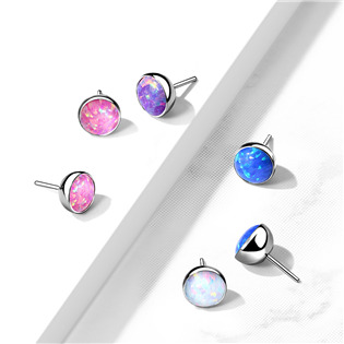 TIT1149-OP17-050 Kamínek opál k PUSH IN piercingu TITAN