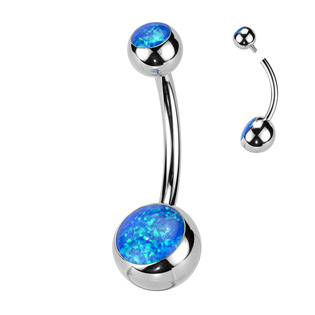 TIT1186-OP05 Piercing do pupíku banánek - TITAN, opál