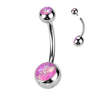 TIT1186-OP05 Piercing do pupíku banánek - TITAN, opál