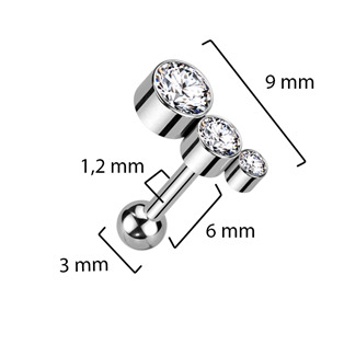 TIT1271-C PUSH IN cartilage piercing do ucha TITAN