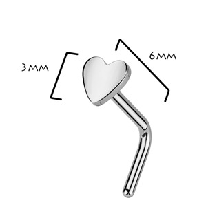TIT1288 Piercing do nosu srdíčko - TITAN