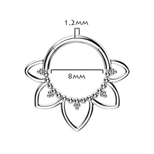 TIT1294-1208 Segment kruh - helix / cartilage / tragus / septum piercing TITAN