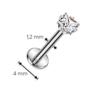 TIT1348-1208 Piercing do brady - labreta titan čtverec