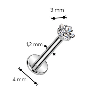 TIT1349-1208 Piercing do brady - labreta titan hvězda