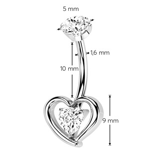 TIT1352-C Piercing do pupíku - TITAN, barva: čirá