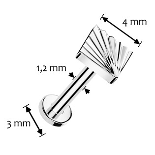 TIT1358-1208 Piercing do brady - PUSH IN labreta TITAN