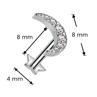 TIT1378 Piercing do brady - PUSH IN labreta TITAN, 1,2 x 8 mm