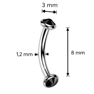 TIT1381-C Piercing do obočí TITAN