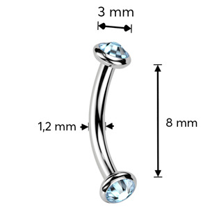 TIT1381-TZ Piercing do obočí TITAN