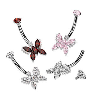 TIT1385-P Piercing do pupíku - TITAN, růžová barva