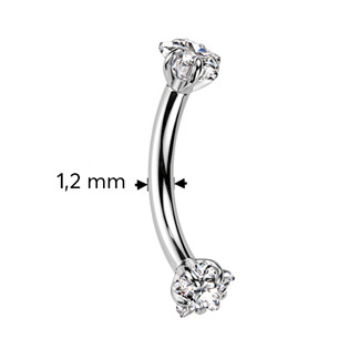 TIT1391-1210 Piercing do obočí TITAN s hvězdičkami