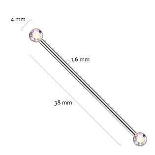TIT1394-AB Industrial PUSH IN piercing TITAN, duhové zirkony