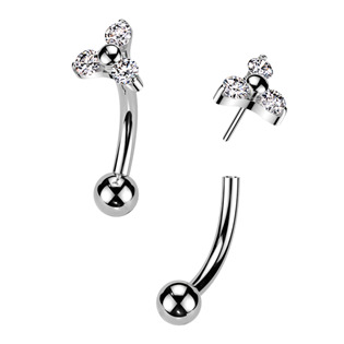 TIT1399-1208 PUSH IN piercing k do obočí TITAN, 1,2 x 8 mm