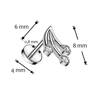 TIT1403 Piercing do brady - PUSH IN labreta TITAN