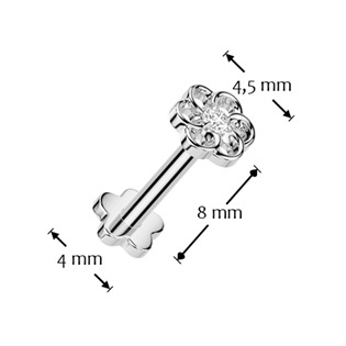 TIT1413-1208 Piercing do brady - PUSH IN labreta TITAN, 1,2 x 8 mm