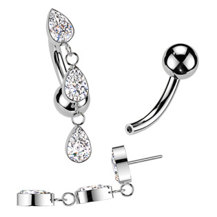 TIT1418 Obrácený PUSH IN piercingu do pupíku TITAN