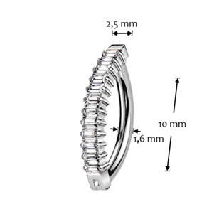 TIT1430 Piercing do pupíku s ozdobným štítem TITAN