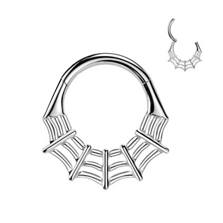TIT1432-1208 Segment kruh pavučina - helix / cartilage / tragus piercing TITAN