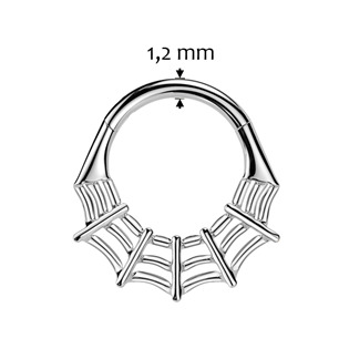 TIT1432-1210 Segment kruh pavučina - helix / cartilage / tragus piercing TITAN
