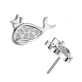 TIT1501 Ozdobná část k PUSH IN piercingu TITAN, velrybka