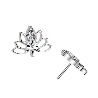 TIT1502 Ozdobná část k PUSH IN piercingu TITAN, lotosový květ