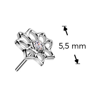 TIT1503 Ozdobná část k PUSH IN piercingu TITAN, lotosový květ