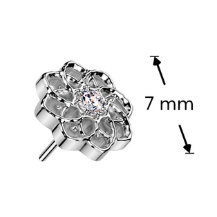 TIT1504 Ozdobná část k PUSH IN piercingu TITAN, květina