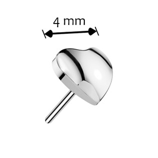 TIT1508 Ozdobná část k PUSH IN piercingu TITAN, srdíčko
