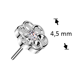 TIT1510 Ozdobná část k PUSH IN piercingu TITAN, kytička