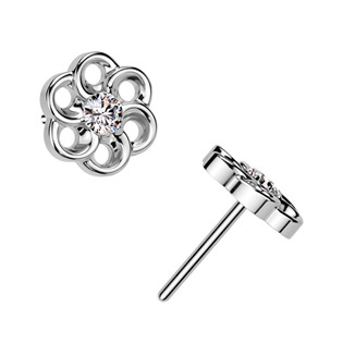 TIT1510 Ozdobná část k PUSH IN piercingu TITAN, kytička