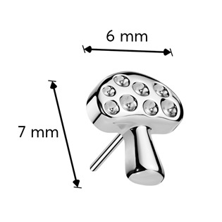 TIT1531 Ozdobná část muchomůrka k PUSH IN piercingu TITAN