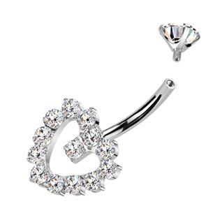 TIT1548-C Piercing do pupíku srdce - TITAN