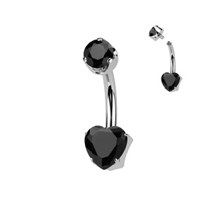 TIT1556 Piercing do pupíku srdíčko - TITAN, Achát