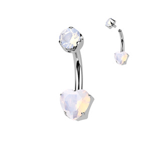 TIT1558 Piercing do pupíku srdíčko - TITAN, Růženín