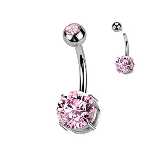 TIT1604-P Piercing do pupíku - TITAN, barva: růžová