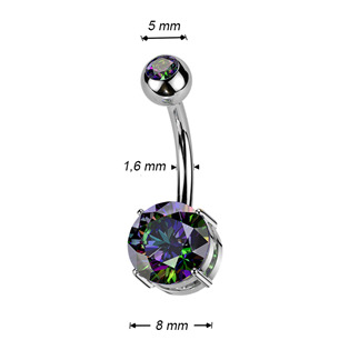 TIT1604VM Piercing do pupíku - TITAN, barva: Vitrail Medium