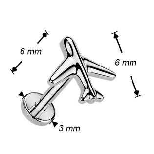 TIT1626 Piercing do brady letadlo - PUSH IN labreta TITAN