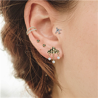 TIT1626 Piercing do brady letadlo - PUSH IN labreta TITAN